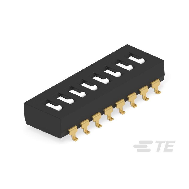 5 pcs - TE Connectivity 8 Way Surface Mount DIP & SIP Switch SPST, Flush Slide Actuator