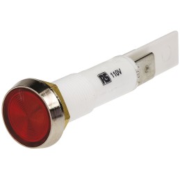 1 pcs - Arcolectric (Bulgin) Ltd Red Neon Panel Mount Indicator, 110V ac, 10mm Mounting Hole Size