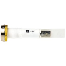 1 pcs - Arcolectric (Bulgin) Ltd Red Neon Panel Mount Indicator, 110V ac, 10mm Mounting Hole Size