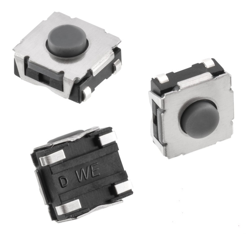 5 pcs - IP67 Grey Tact Switch, SPST 50mA 3mm Surface Mount