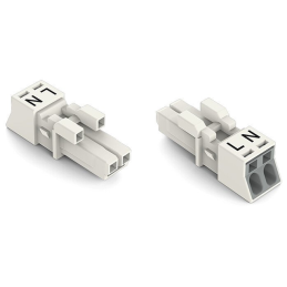 1 pcs : 890-222 - SOCKET 2-POLE, WHITE