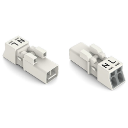 1 pcs : 890-232 - PLUG 2-POLE, WHITE