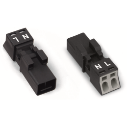 1 pcs : 890-212 - PLUG 2-POLE BLACK