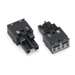 1 pcs : 770-202 - SOCKET 2-POLE, BLACK