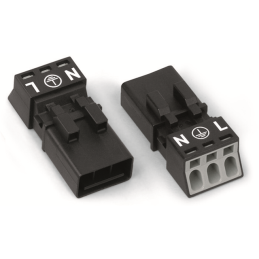 1 pcs : 890-213 - PLUG 3-POLE BLACK