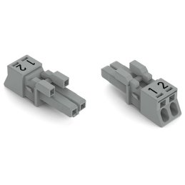 1 pcs : 890-242/060-000 - SOCKET 2-POLE, GRAY
