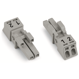 1 pcs : 890-242 - SOCKET 2-POLE, GRAY