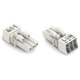 1 pcs : 890-223 - SOCKET 3-POLE, WHITE