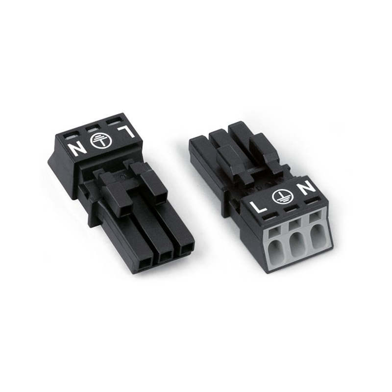 1 pcs : 890-203 - SOCKET 3-POLE BLACK