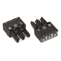 1 pcs : 770-203 - SOCKET 3-POLE BLACK
