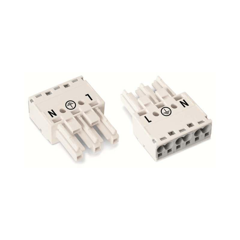 1 pcs : 770-223 - SOCKET 3-POLE WHITE