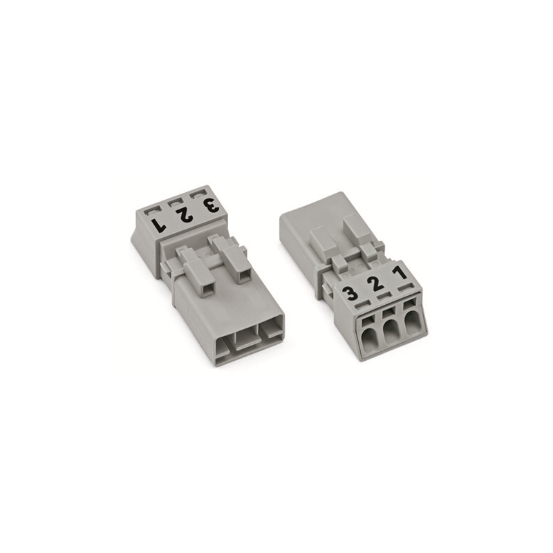 1 pcs : 890-253 - PLUG 3-POLE, GRAY