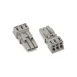 1 pcs : 890-243 - SOCKET 3-POLE, GRAY