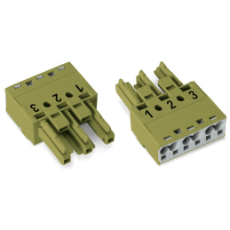 1 pcs : 770-263 - SOCKET 3-POLE, LIGHT GREEN