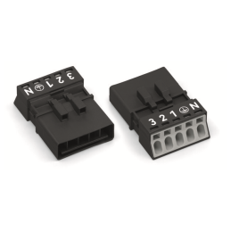 1 pcs : 890-215 - PLUG 5-POLE BLACK