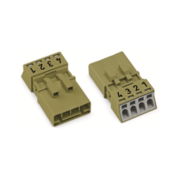 1 pcs : 890-274 - PLUG 4-POLE, LIGHT GREEN