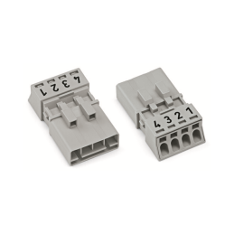 1 pcs : 890-254 - PLUG 4-POLE, GRAY