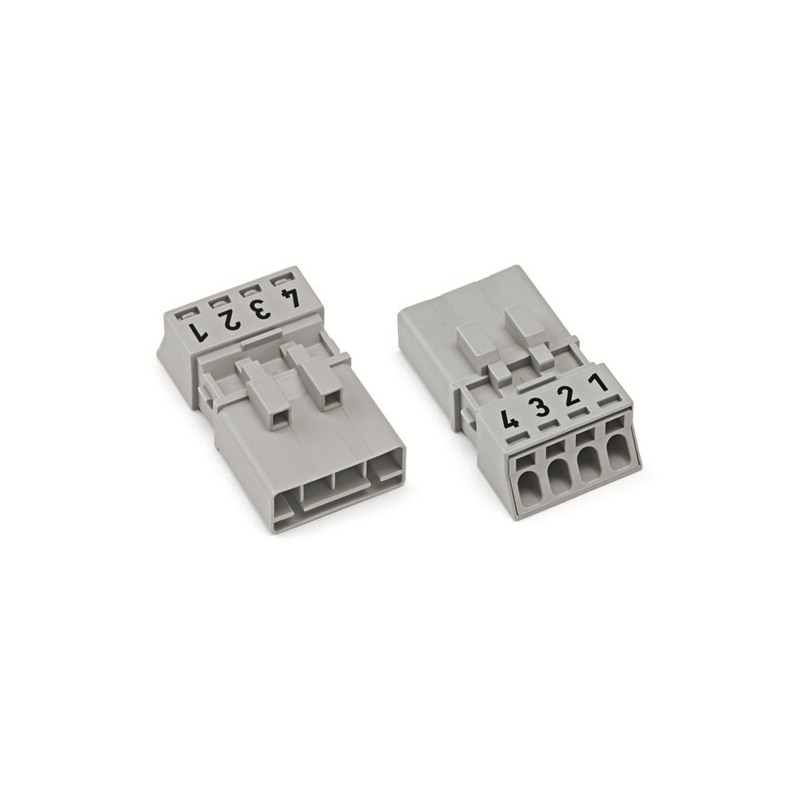 1 pcs : 890-254 - PLUG 4-POLE, GRAY