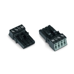 1 pcs : 890-204 - SOCKET 4-POLE, BLACK