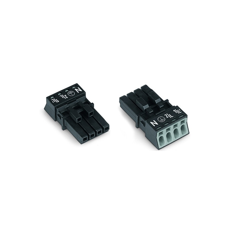 1 pcs : 890-204 - SOCKET 4-POLE, BLACK