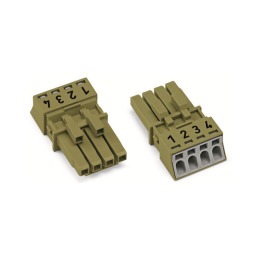 1 pcs : 890-264 - SOCKET 4-POLE, LIGHT GREEN