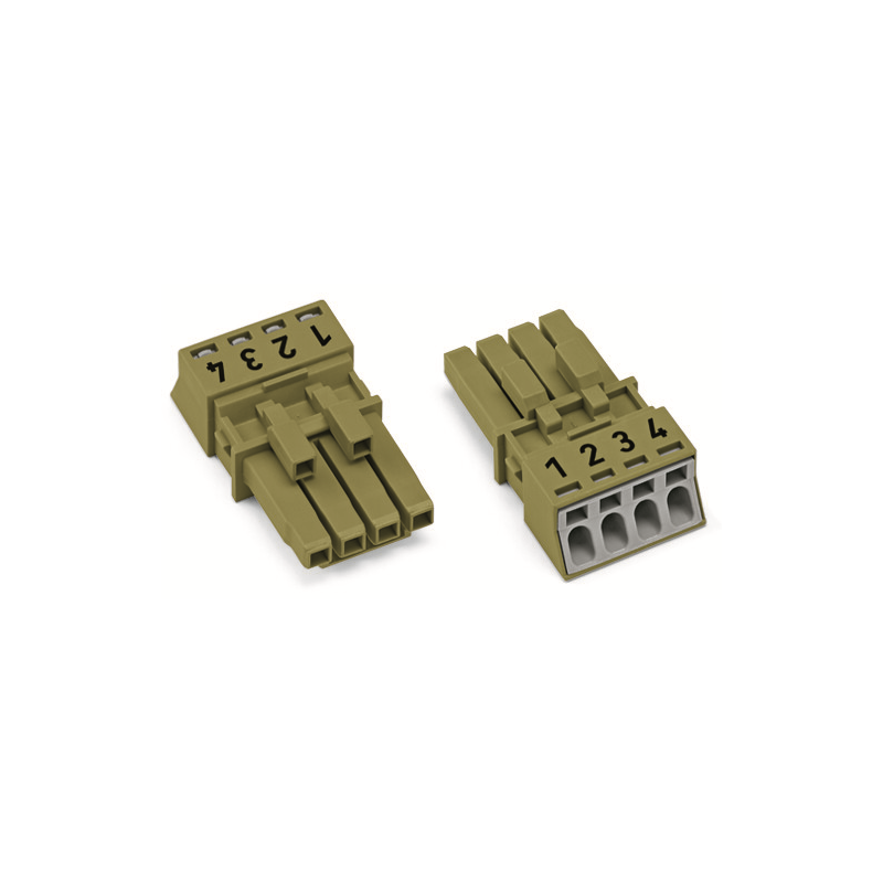 1 pcs : 890-264 - SOCKET 4-POLE, LIGHT GREEN