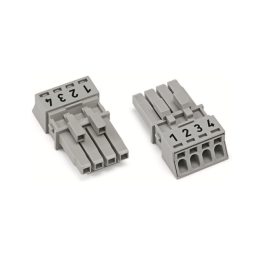 1 pcs : 890-244 - SOCKET 4-POLE, GRAY