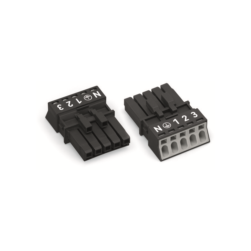 1 pcs : 890-205 - SOCKET 5-POLE BLACK
