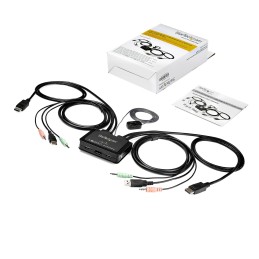 1 pcs - StarTech.com 2 Port USB DisplayPort KVM Switch, 3.5 mm Stereo 3840 x 2160 Maximum Resolution