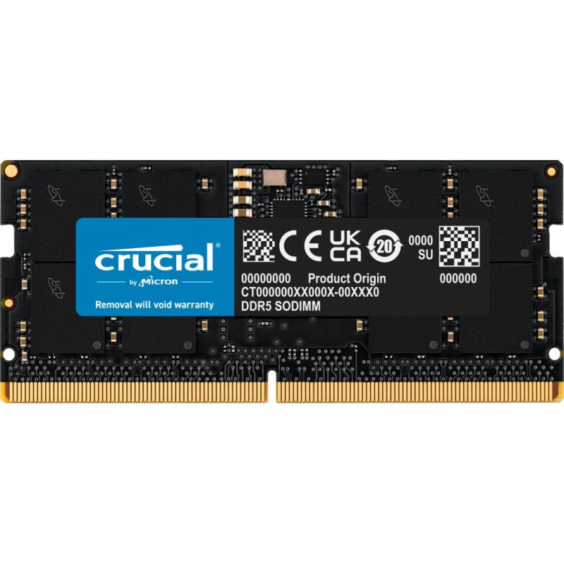 1 pcs - Crucial 16 GB DDR5 Laptop RAM, 4800MHz, SODIMM