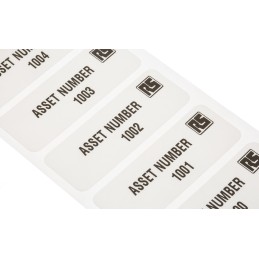 1 Reel of 1 - RS PRO Adhesive Pre-Printed Adhesive Label-Asset Number-. Quantity: 1000 - 2999
