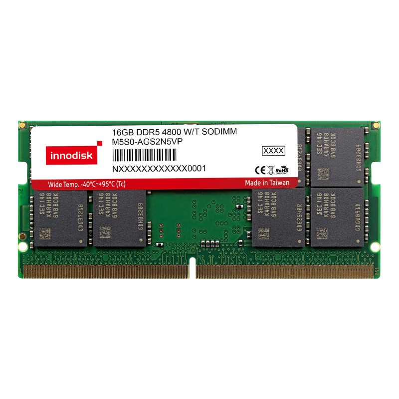 1 pcs - InnoDisk 16 GB DDR5 Laptop RAM, SODIMM, 1.1V