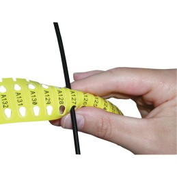 1 Box of 2500 - Brady B-7599 Black on Yellow Cable Labels, 23.00 mm Width, 5.20mm Label Length, 23mm Label Width