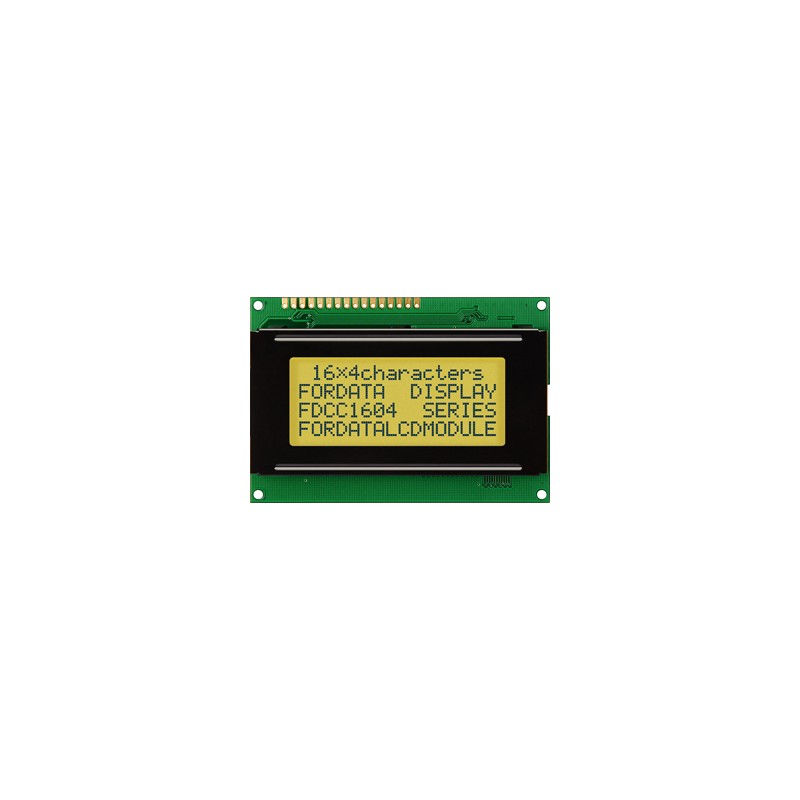 1 pcs - Fordata FC1604A01-FSYYBW-51SE FC LCD LCD Graphic Display, Green, Yellow on, 4 Rows by 16 Characters, Transflective