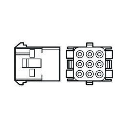 5 pcs - TE Connectivity, Universal MATE-N-LOK Female Connector Housing, 6.35mm Pitch, 15 Way, 3 Row