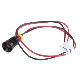 1 pcs - RS PRO Yellow Panel Mount Indicator, 2V dc, 8mm Mounting Hole Size, Lead Wires Termination, IP67