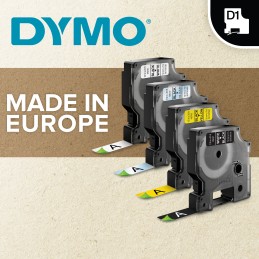 1 pcs - Dymo Black on White Label Printer Tape, 7.62mm Label Length, 9mm Label Width