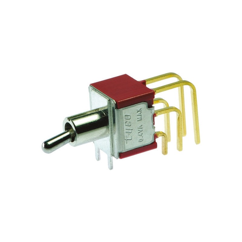 1 pcs - TE Connectivity Toggle Switch, PCB Mount, On-On, DPDT, Through Hole Terminal, 120 V ac, 28V dc