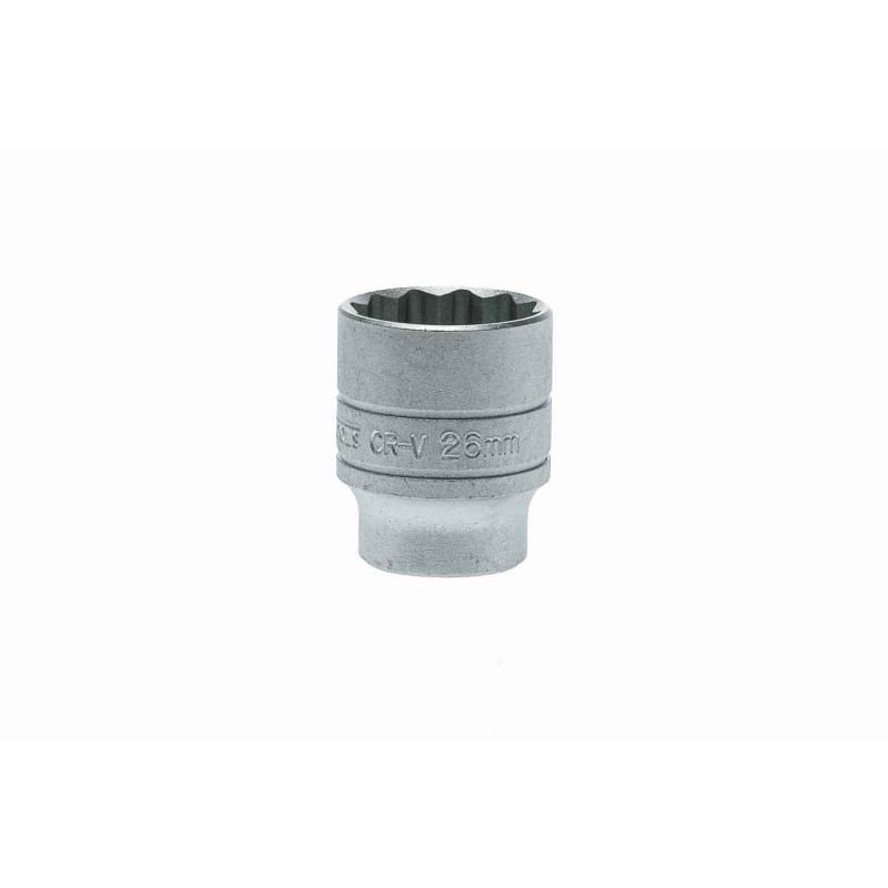 1 pcs - Teng Tools 1/2 in Drive 26mm Standard Socket, 12 point, 40 mm Overall Length