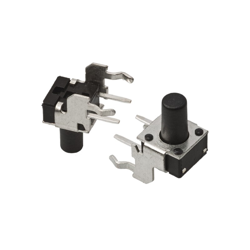 60 pcs - Black Button Tactile Switch, SPST 50 mA @ 24 V dc 5.74mm