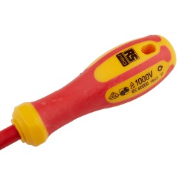 1 pcs - RS PRO Slotted Insulated Screwdriver, 6.5 x 1.2 mm Tip, 150 mm Blade, VDE/1000V, 260 mm Overall
