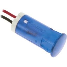 1 pcs - Apem Blue Panel Mount Indicator, 220V ac, 12mm Mounting Hole Size, Lead Wires Termination