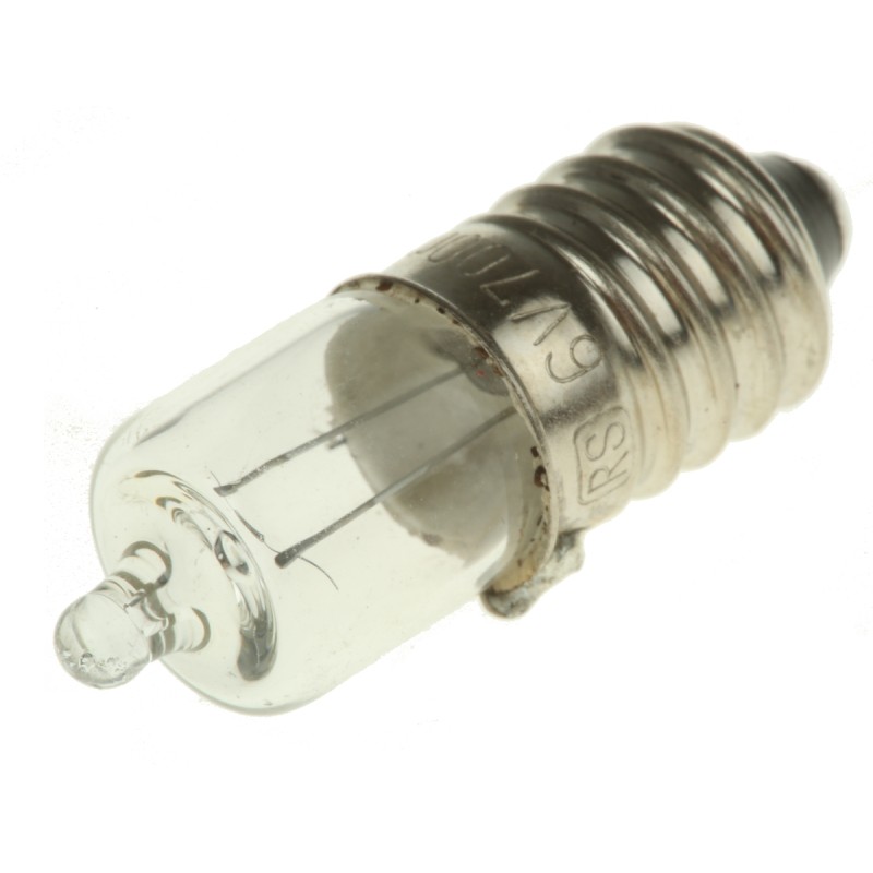 1 pcs - RS PRO E10 Indicator Light, Clear, 6 V, 700 mA, 25h