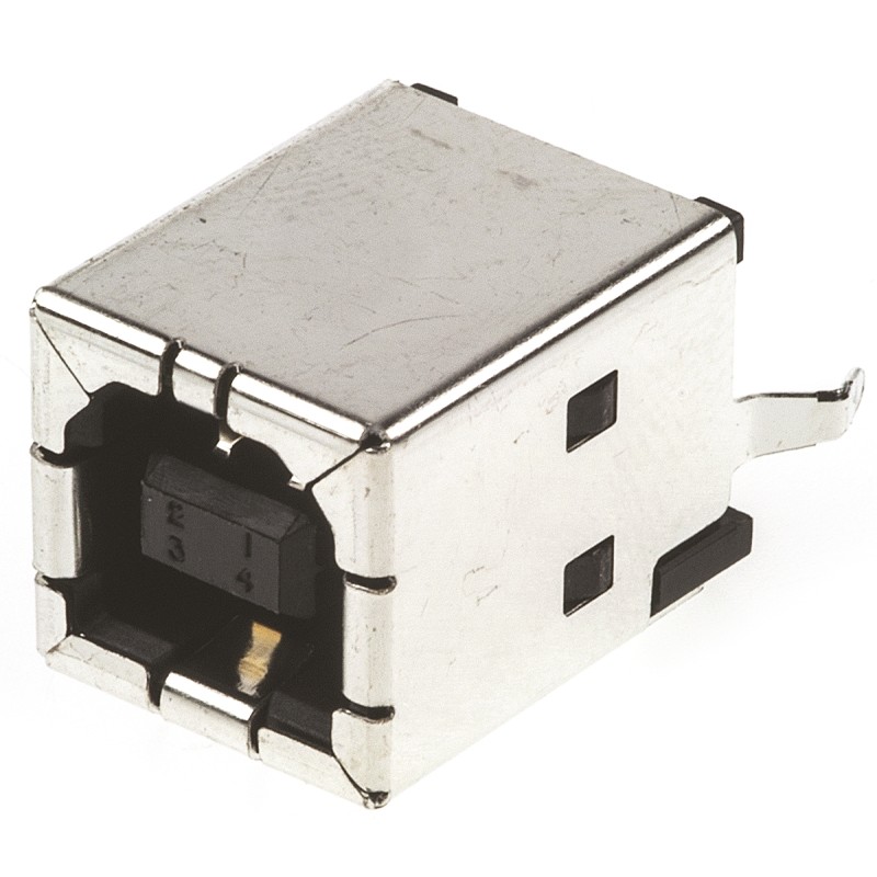 125 pcs - TE Connectivity Straight, Through Hole, Socket Type B 2.0 USB Connector