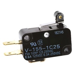 50 pcs - Omron Short Roller Lever Micro Switch, Tab Terminal, 5 A @ 250 V ac, SPDT, IP40