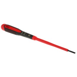 1 pcs - Bahco Slotted Screwdriver, 3 x 0.5 mm Tip, 100 mm Blade, VDE/1000V, 222 mm Overall