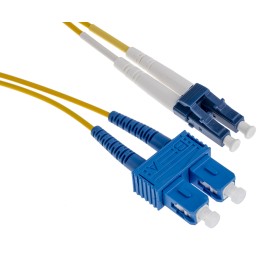 1 pcs - RS PRO LC to SC Duplex Single Mode OS1, OS2 Fibre Optic Cable, Yellow, 15m