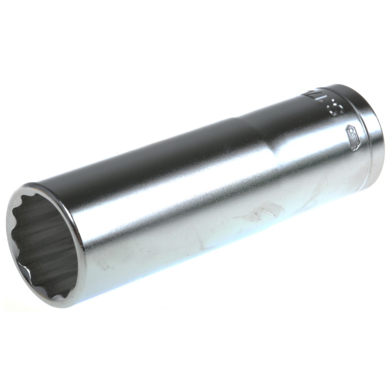 1 pcs - Facom 1/2 in Drive 17mm Deep Socket, 12 point, 77 mm Overall Length