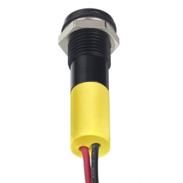 1 pcs - RS PRO Yellow Panel Mount Indicator, 24V dc, 8mm Mounting Hole Size, Lead Wires Termination, IP67