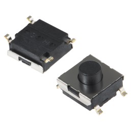 5 pcs - Plunger Tactile Switch, SPST 50 mA @ 24 V dc 1.7mm Through Hole